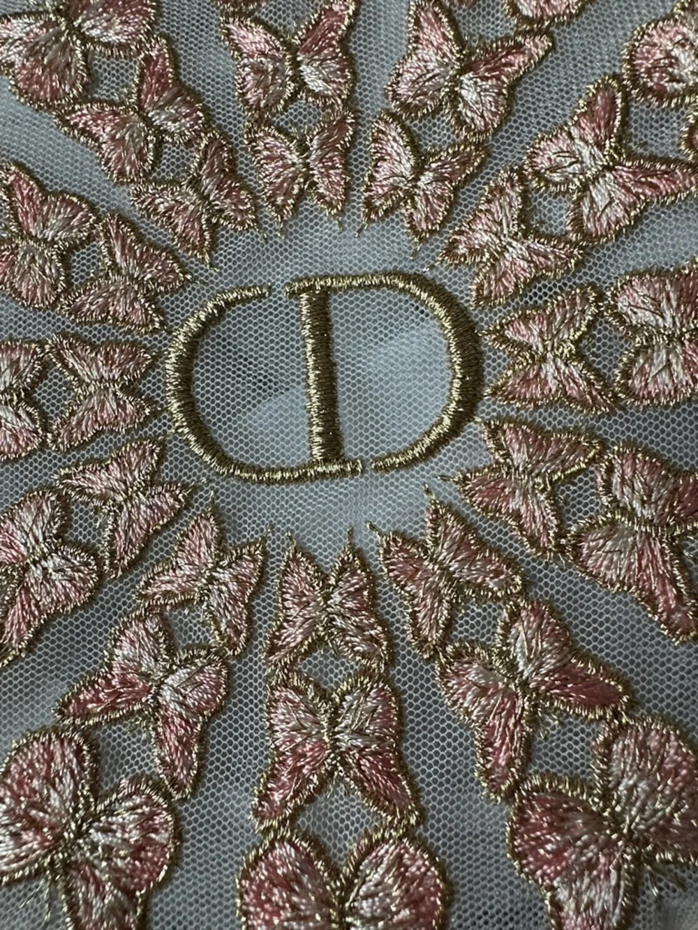 Dior Round Embroidered Butterfly Trousse Pouch in Pink and Gold - Picture 3 of 8